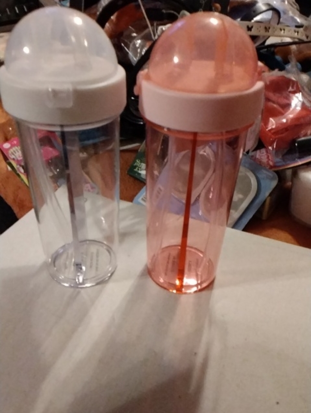 Clear and Pink Split Drinking Cups 1078
